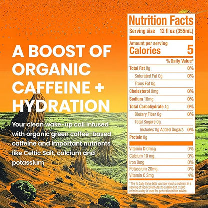 JUNO ENERGY Limeade Still Drink - Sugar Free Electrolytes 125mg Organic Caffeine from Green Coffee Beans, Hydrating with Monk Fruit Sweetener, Organic Lime Juice - Vegan, Gluten Free, 12 Pack