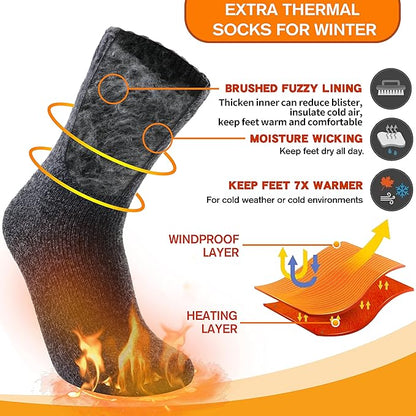 3 Pairs Warm Thermal Socks for Women & Men Winter Ski Thick Boot Insulated Socks for Cold Weather