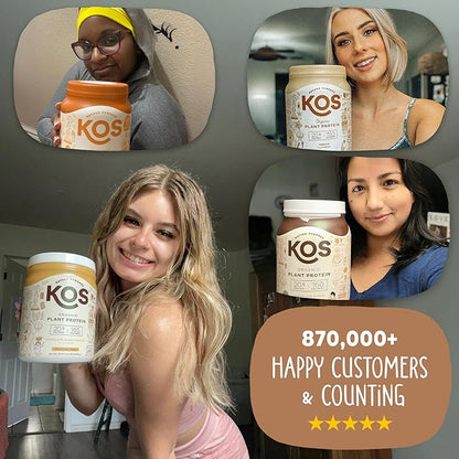 KOS Organic Plant Based Protein Powder, Chocolate Peanut Butter - Delicious Vegan Protein Powder Meal Replacement - Keto Friendly, Gluten Free, Dairy Free & Soy Free - 2.4 lbs, 28 Servings