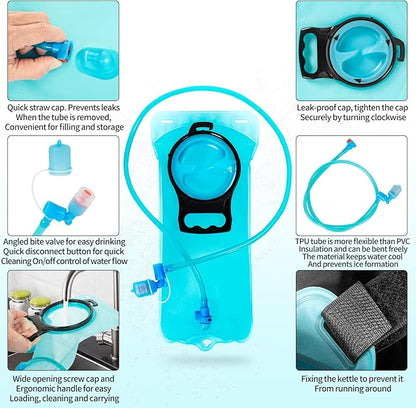 Hydration Backpack, Tactical Molle Water with 2L TPU Water Bladder, for Men Women Lightweight Water Backpack, Hydration Pack for Hiking, Biking, Climbing and Hunting