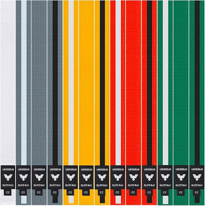 Elite Sports Kids Brazilian Jiu Jitsu Belts Preshurunk Martial Arts Youth BJJ Belts for Girls & Boys with BJJ Ranking Stripes