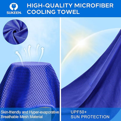 Sukeen Cooling Towel,Instant Evaporative Cooling for Sports,Yoga,Golf,Gym,Neck,Workout and More(40”x 12”)