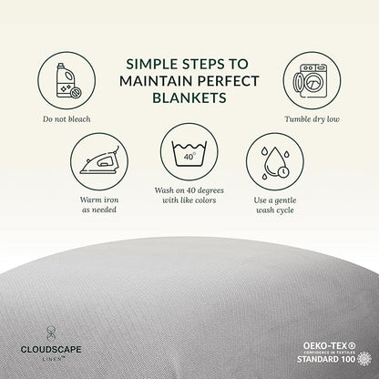 Herringbone Cotton Twin Blanket for Couch, Bed,Sofa, Home Decor, Soft, Lightweight, All-Season Bed Blanket, 68 x92, Light Grey