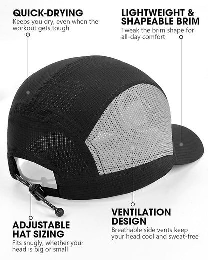 GXCROR Performance Baseball Cap for Men & Women - UPF 50+ Running Hat, Lightweight Quick-Dry Sports Hat for Golf, Hiking, Gym