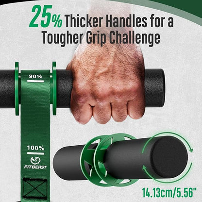 FitBeast Forearm Strengthener & Wrist Roller Forearm Exerciser - Adjustable Forearm Strength Trainer with Thickened Anti-Slip Grip Handles, Ideal for Boosting Grip Strength & Muscle Building