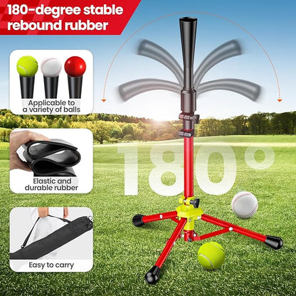 2025 New Upgrade Portable Batting Tee for Baseball/Softball,23.23 to 40.16 Inch Baseball Tee for Kids,Batting Tee,Softball Tee,Youth Hitting Tee,Teeball Tee,Travel Tee,Easy Adjustable Height