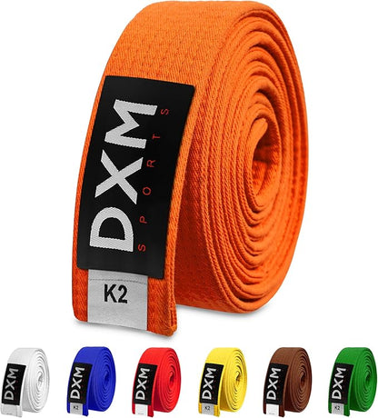 DXM SPORTS BJJ Jiu Jitsu Belt - Taekwondo Karate Belt - Martial Arts Uniform Ranking Judo Belt Double Stitched for Kids Adult