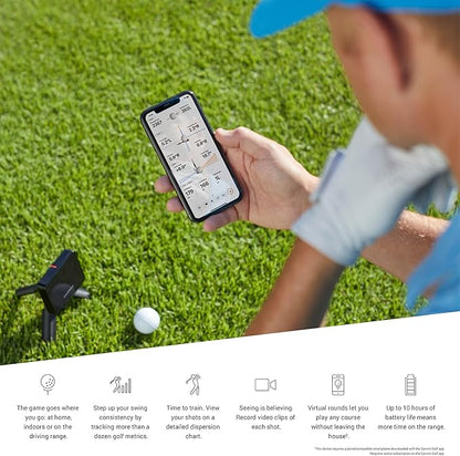 Garmin Approach R10 Portable Golf Launch Monitor | Take Your Game Home or Practice at The Driving Range | Track Metrics, Record Video or Play 43,000+ Courses with Signature Series Golf Towel