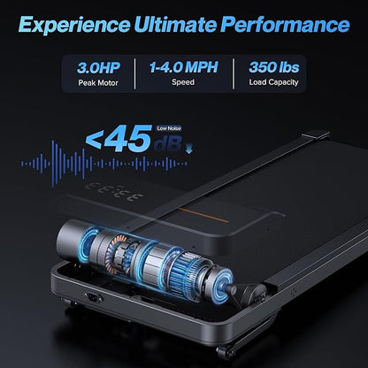 WELLFIT Walking Pad Treadmill with 10% Auto/Manual Incline for Home Office Apartment– 360 LBS Capacity, Under Desk Treadmill with Hiking Climbing Mode for Efficient Fat-Burn, Wide Running Belt