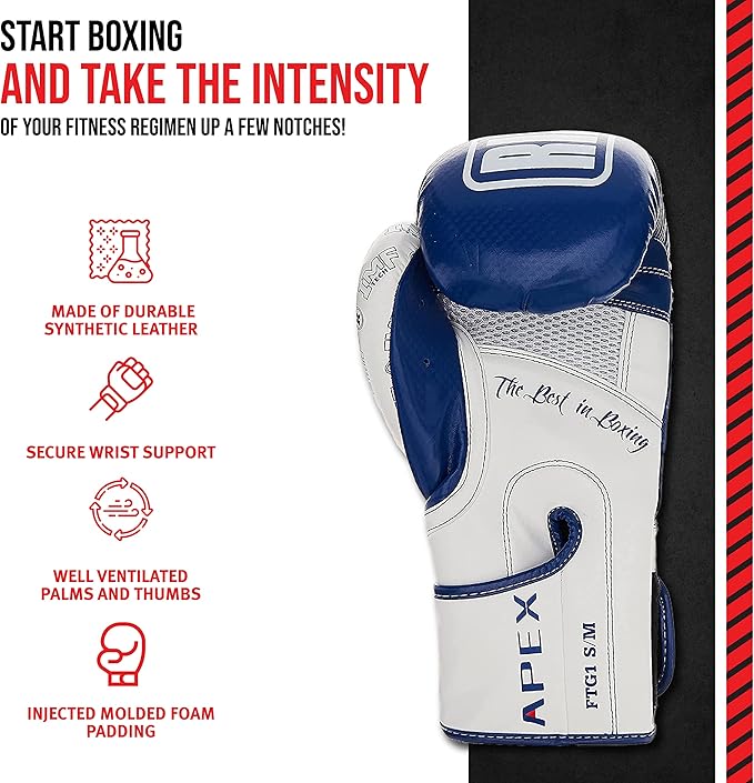 Ringside Apex Bag Gloves, IMF-Tech Boxing Gloves with Secure Wrist Support, Synthetic Boxing Gloves for Men and Women