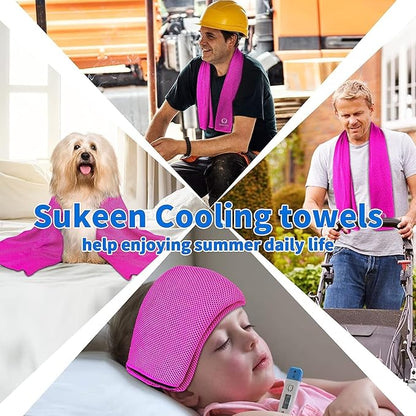 Sukeen Cooling Towel (40"x12"),Ice Towel,Soft Breathable Chilly Towel,Microfiber Towel for Yoga,Sport,Running,Gym,Workout,Camping,Fitness,Workout & More Activities