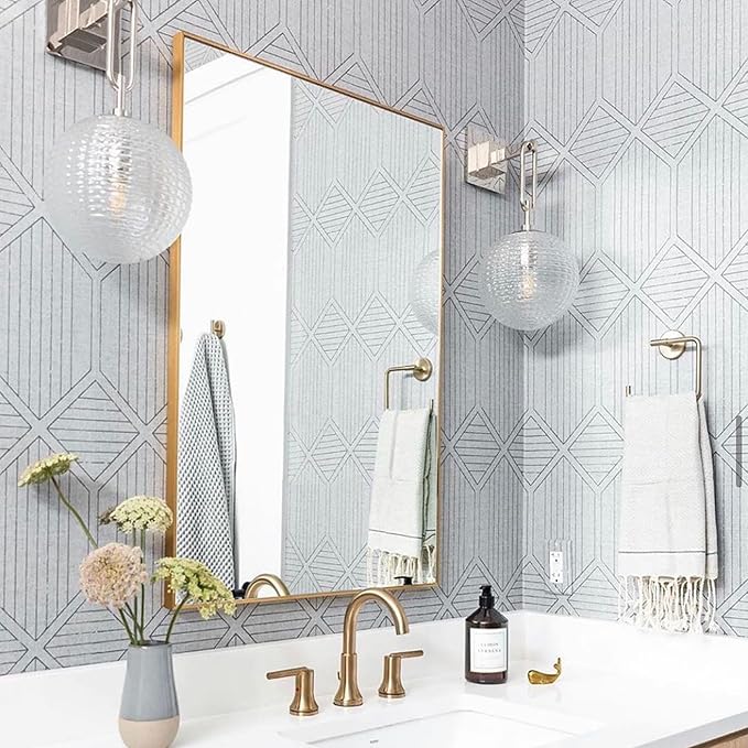 27x36 Inch Orange Gold Bathroom Mirror for Wall, Aluminum Frame Rectangle Rectangular Vanity Mirror, Modern Large for Bedroom, Living Room, Horizontal or Vertical