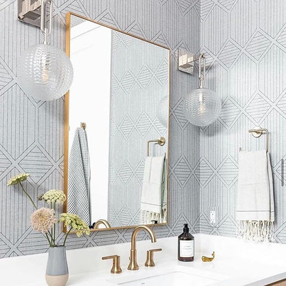 27x36 Inch Orange Gold Bathroom Mirror for Wall, Aluminum Frame Rectangle Rectangular Vanity Mirror, Modern Large for Bedroom, Living Room, Horizontal or Vertical