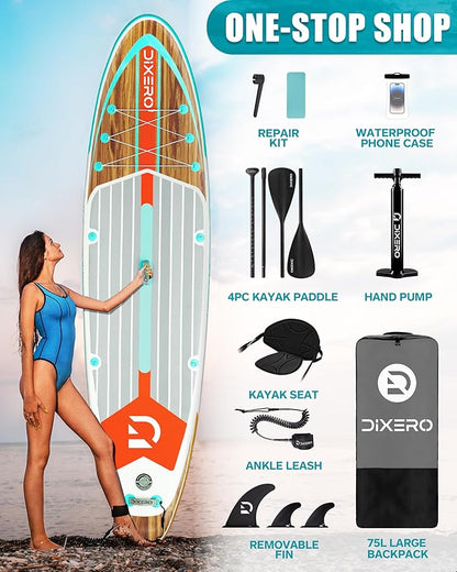 Inflatable Stand Up Paddle Board with SUP Accessories, Anti-Slip EVA Deck, 11'*33" Inflatable Paddle Boards for Adults & Youth of All Skill Levels