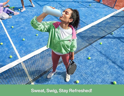 40 oz Insulated Water Bottle with 2-in-1 Straw and Spout Lid, Keep Cold 24H, Leak-Proof, BPA-Free, Double Wall Stainless Steel Water Bottle for Sports, Gym, Travel, and School (Mint)