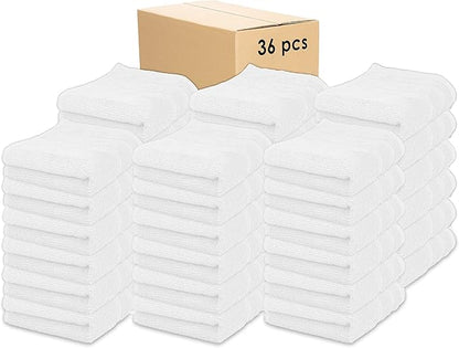 Kaufman - Premium Hand Towels Set for Bathroom, Spa, Gym, and Face Towel 100% Cotton Ring Spun, Ultra Soft Feel and Highly Absorbent Towels (White, 36-PK)
