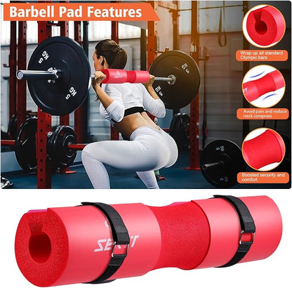 12Pcs Foam Barbell Pad Set for Squats 1 Gym 1 Carry 2 Lifting 2 Ankle 3 Ankle 3 Hip