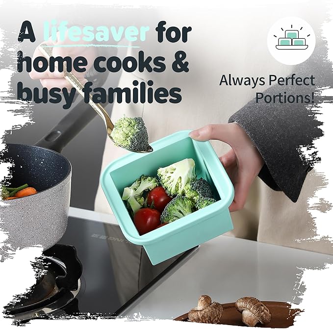 2-Cup Silicone Freezer Trays with Lids – Perfect for Meal Prep, Portion Control, and Easy Freezing-Meal Prep Container Molds for Soup,Leftovers (Multicolors, 4 Pack)