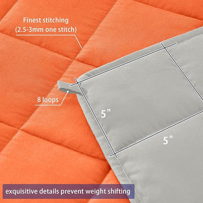 King Size Weighted Blanket for Adults (20 lbs, 80” x 87”, Orange) Cooling Heavy Blanket for Sleeping Perfect for 190-210 lbs, Breathable Blanket for Adults & Couple All Season, Machine Washable