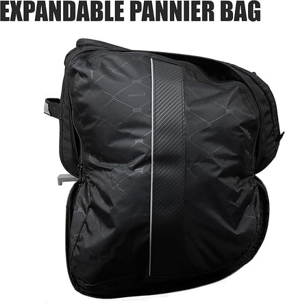 Ibera Bike Bag MIK Expandable Commuter 15-25L - Clip-On bike Bags For Bicycles with Expandable Pannier, Laptop Sleeve & Strap - Reflective Trim & Taillight Ready - Bike Rack Bag ONLY FOR MIK RACKS