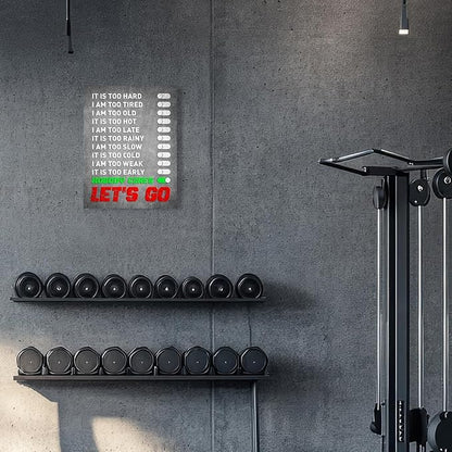 Gym Quotes Wall Art,Inspirational Workout Wall Decor,Let's Go Canvas Wall Art for Home Gym Exercise Fitness Room
