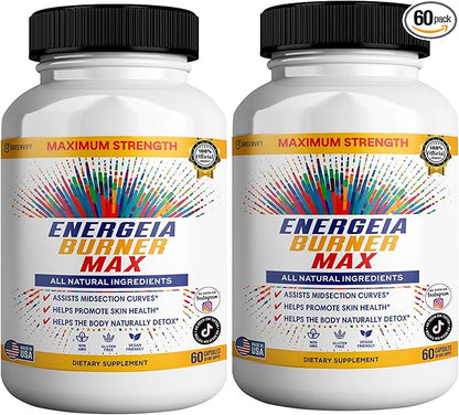 Energeia Burner Max, Natural Supplement, 60 Capsules, All Natural Ingredients, Vegan, Gluten Free (2)