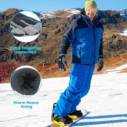 HANDLANDY Waterproof Insulated Work Gloves, 3M Thinsulate Thermal Winter Gloves for Men Women Touch Screen, Warm Ski Snowboard Cold Weather Gloves (Medium, Blue)