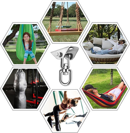 2 Pack Hammock Hanging Kit, Hanging Chair Hardware 360°Rotating Hammock Hooks Heavy Duty, Hammock Chair Hanging Kit & Swing Ceiling Hook Snap for Hammock Chair,Heavy Bag,Seat,Yoga,Gym,1200 lb Capacity