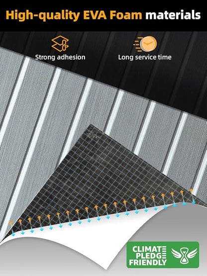 FOCEAN Boat Flooring EVA Foam Boat Decking Faux Teak Marine Flooring Boat Mat Boat Carpet Sheet for Motorboat RV Yacht Kayak Surfboard, 94.5"x 47.2"/35.4"/23.6"/15.7"