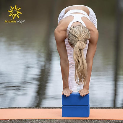 Sunshine Yoga 4" Yoga Block, 10 Pack Bulk EVA Foam Yoga Blocks, Firm and Supportive Yoga Brick, Balance Foam for Stretching, Pilates, and Workout, 4" x 6" x 9"