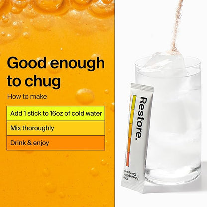 Electrolyte Powder Packets - Workout Recovery & Hydration Drink Mix with Liposomal Glutathione, Vitamin C & Methylated B Vitamins - Mango Lemonade (7 Sticks)