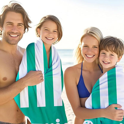 JML Personalized Beach Towel with Name, Custom Cabana Stripe Beach Towel, Customized Microfiber Pool Towel, Quick Dry & Absorbent Swim Towel for Adult,Mother's Day, Birthday, Summer Holiday,Vacation