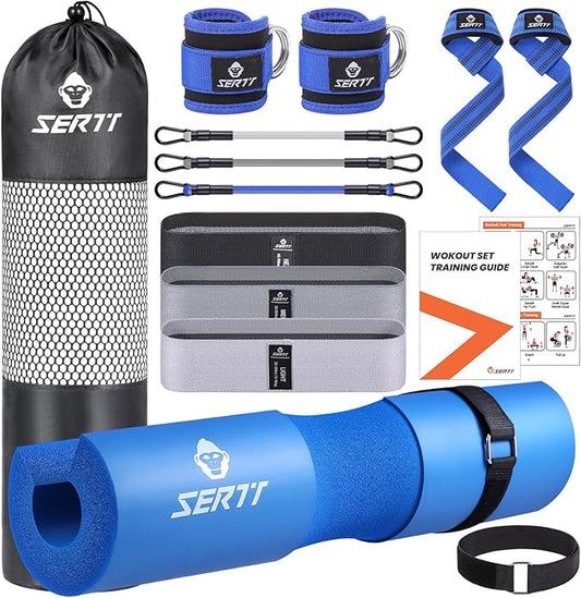 12Pcs Foam Barbell Pad Set for Squats 1 Gym 1 Carry 2 Lifting 2 Ankle 3 Ankle 3 Hip