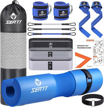 12Pcs Foam Barbell Pad Set for Squats 1 Gym 1 Carry 2 Lifting 2 Ankle 3 Ankle 3 Hip