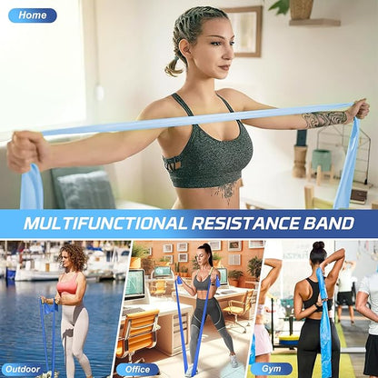 5 Pcs Resistance Bands, Professional Exercise Bands Elastic Stretch Bands for Fitness Yoga Pilates Stretching Strength Training, Workout Bands for Women and Men Home Gym