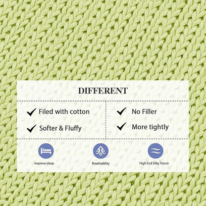 L'AGRATY Knitted Weighted Blanket - 48"x72" 12lbs Cooling Chunky Knit Heavy Blanket for Adults Braided Crochet Throw Thick Cable Yarn Knit Decorative No Beads Evenly Weighted Machine Washable