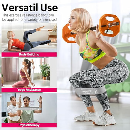 Fabric Resistance Bands for Working Out - Booty Bands for Legs -Glutes Training for Women and Men - Exercise Bands for Squats, Yoga, Physical Therapy -Home Gym Fitness