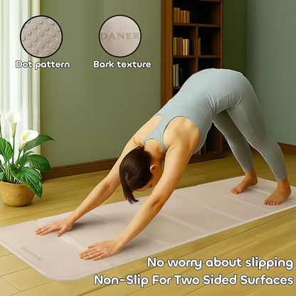 Foldable Yoga Mat 12mm Extra Thick Joint Protection,Portable Design for Travel/Pilates/Board/Camping,Environmental Sports Mat Non-Slip Gym Mat,Odorless POE Material