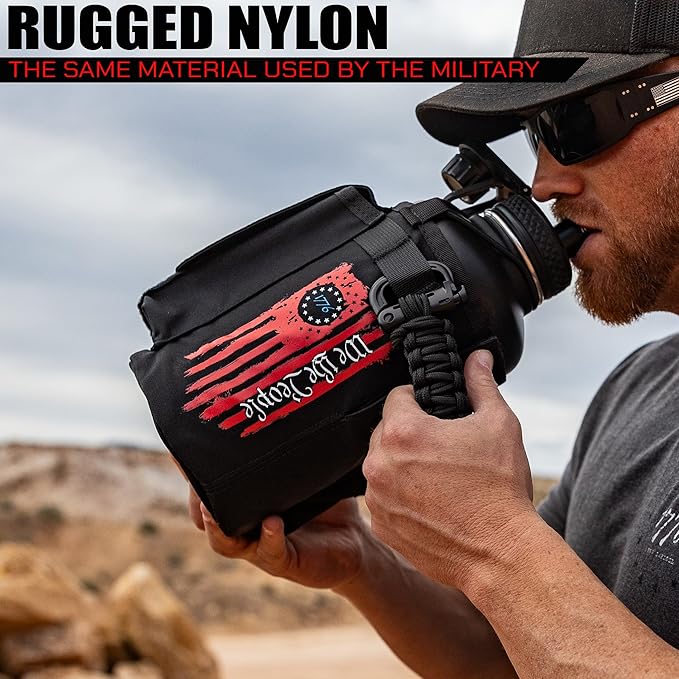 Iron InfideI Battle Bottle Sleeve - 64 oz and 32 oz Water Bottle Sleeve Only for Half Gallon 1L Steel Water Bottle | Rugged Cover with Molle for Versatile Design with Storage for Phone, Wallet & Keys