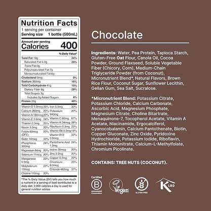 Huel Ready-to-Drink | Chocolate Meal Replacement Drink | High Protein Drink | Nutritionally Complete, Low Sugar, High Fiber, Plant Based, Vegan, Healthy | 20g Protein Per Bottle | 16.9 Fl Oz (12 Pack)