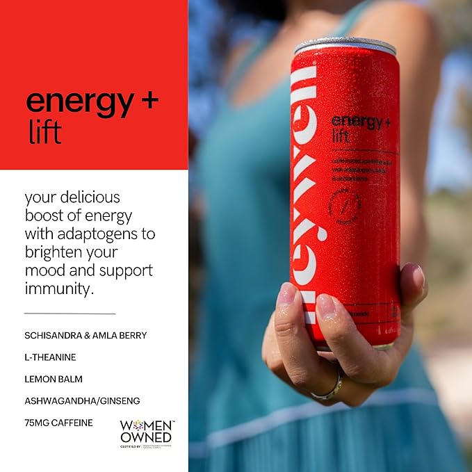 Heywell Sparkling Adaptogenic, Lift Variety Pack, 12 Fluid Ounce (Pack of 12) - Organic, Non GMO, Vegan, Gluten Free, Dairy Free