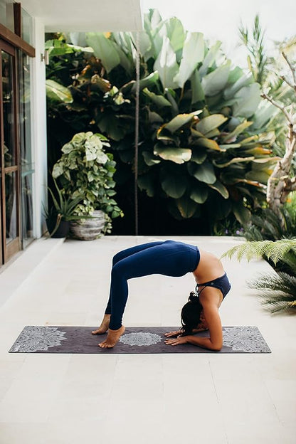 YOGA DESIGN LAB | The Combo Yoga Mat | 2-in-1 Mat+Towel | Eco Luxury | Ideal for Hot Yoga, Power, Bikram, Ashtanga, Sweat | Studio Quality | Includes Carrying Strap!