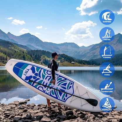 FunWater Inflatable Ultra-Light Stand Up Paddle Board for All Skill Levels with Premium SUP Paddleboard Accessories,Non-Slip Comfort Deck for Youth & Adults