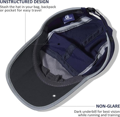 GADIEMKENSD Reflective Folding Outdoor Hat Unstructured Design UPF 50+ Sun Protection Sport Hats for Womens and Mens