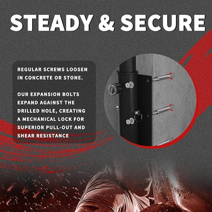 Heavy Bag Hanger Wall Mount Punching Boxing Bag Bracket -Square Tube, Heavy Duty Adjustable Length & Height for Boxing, Taekwondo, Muay Thai Bags, for Home Gym Installation