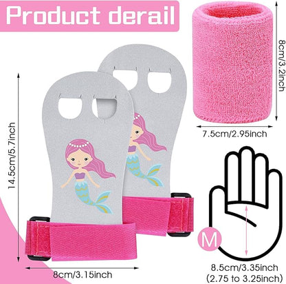 2 Gymnastics Grips Wristbands Sets for Girls Youth Kids