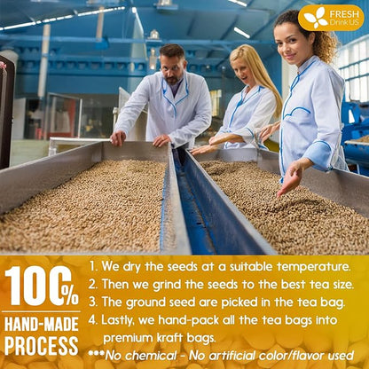 FreshDrinkUS, Premium 75 Fenugreek Tea Bags, 100% Natural & Pure from Fenugreek. Fenugreek Herbal Tea. Made with Natural Material Tea Bags. No Sugar, No Caffeine, No Gluten, Vegan.