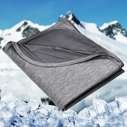 HOMFINE Cooling Blankets for Hot Sleepers - Summer Blanket Thin Lightweight Breathable Soft Double Side Enhanced Cooling for Bed Couch Sofa, Keep Cool for Night Sweats (Black, 60 x 80 inches)