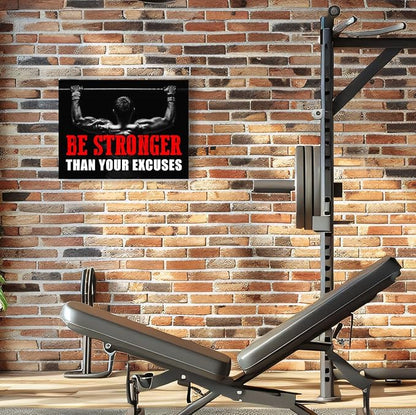 Inspirational Gym Wall Decor,Fitness Quotes Wall Art,Be Stronger Than Your Excuses Canvas Wall Decor for Home Gym