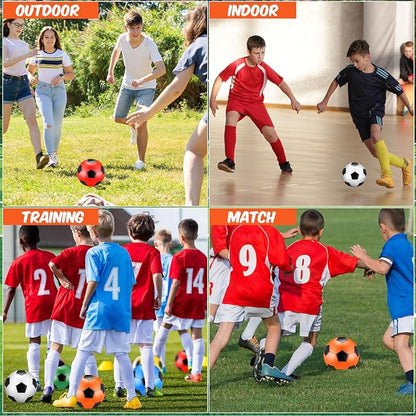 12 Pack Operation Christmas Bulk Items Soccer Ball with Pump Needles, Official Size 3/4/5 Soccer Ball Deflated Gift for Christian Charity Donation Training Practice